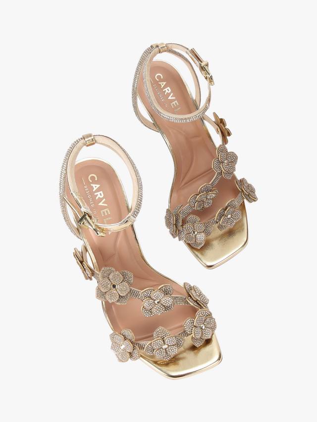 Petalo 3D Crystal цветочные сандалии Carvela, Gold — фото 3
