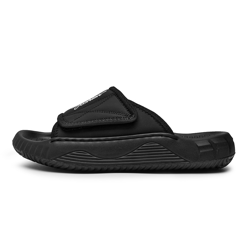 URBAN AUTHENTIC Амортизирующие массажные нескользящие износостойкие бесшумные шлепанцы мужские черно-белые, цвет Black White — фото 3