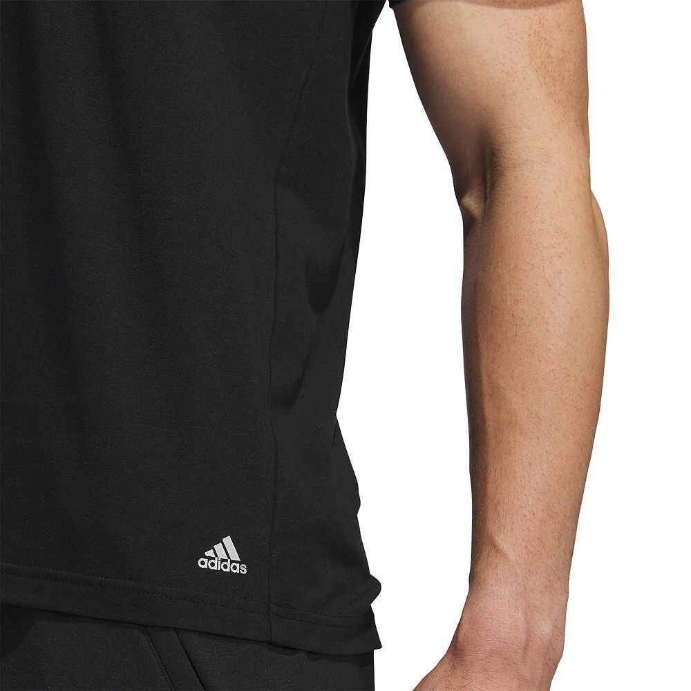 Мужские футболки adidas из 2 пар эластичных хлопковых футболок с круглым вырезом Adidas, черный — фото 4
