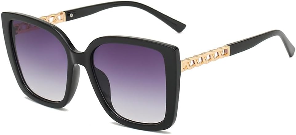 

Модные солнцезащитные очки большого размера для женщин, винтажные солнцезащитные очки в крупной оправе, роскошные декоративные очки для активного отдыха HVTVTLA, Black