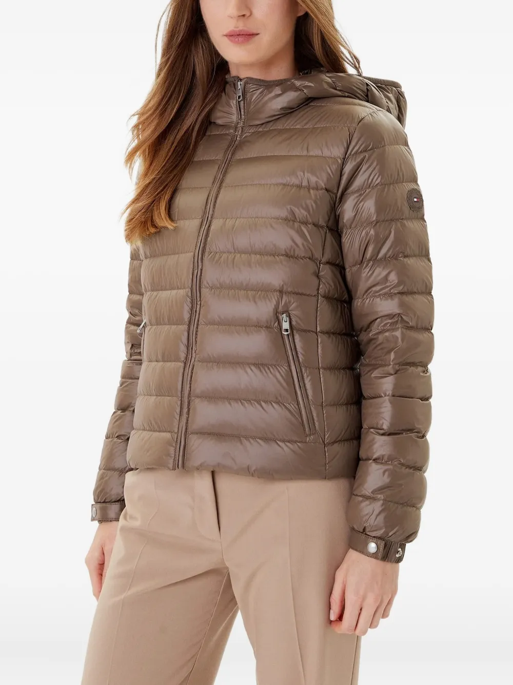 

Стеганая куртка с капюшоном Tommy Hilfiger, коричневый
