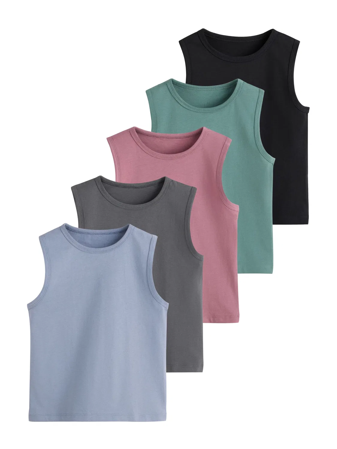 Футболка Next, Dusty Blue/Dark Grey/Emerald/Dusky Pink/Black