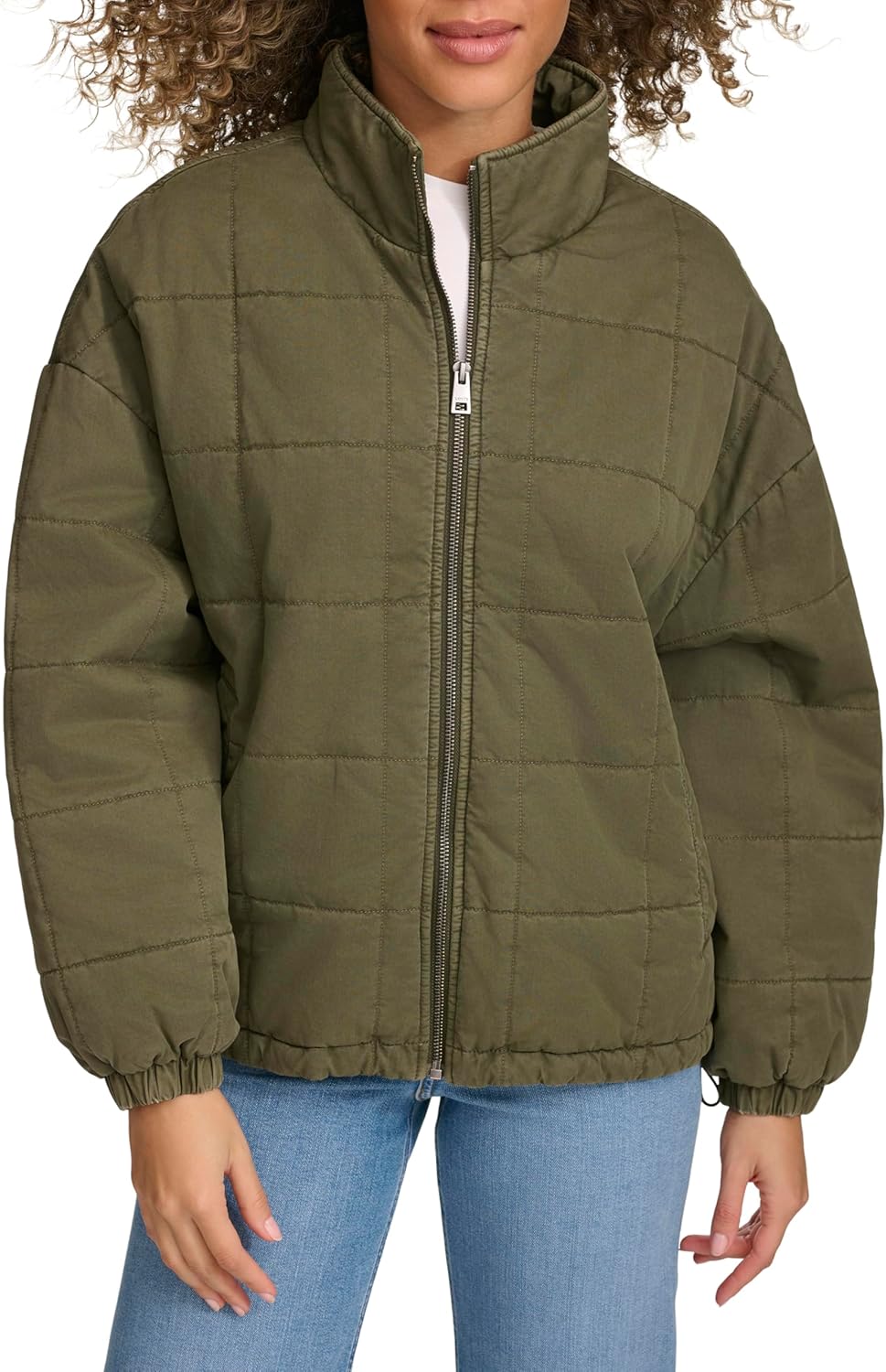 

Levi's Женская стеганая куртка из хлопка в стиле бокс, Olive
