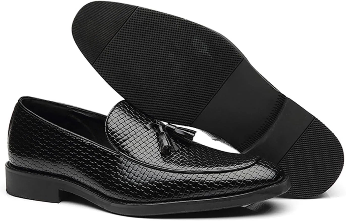 Лоферы мужские на slip-on, искусственная кожа, Black EXAMEEEU — фото 3