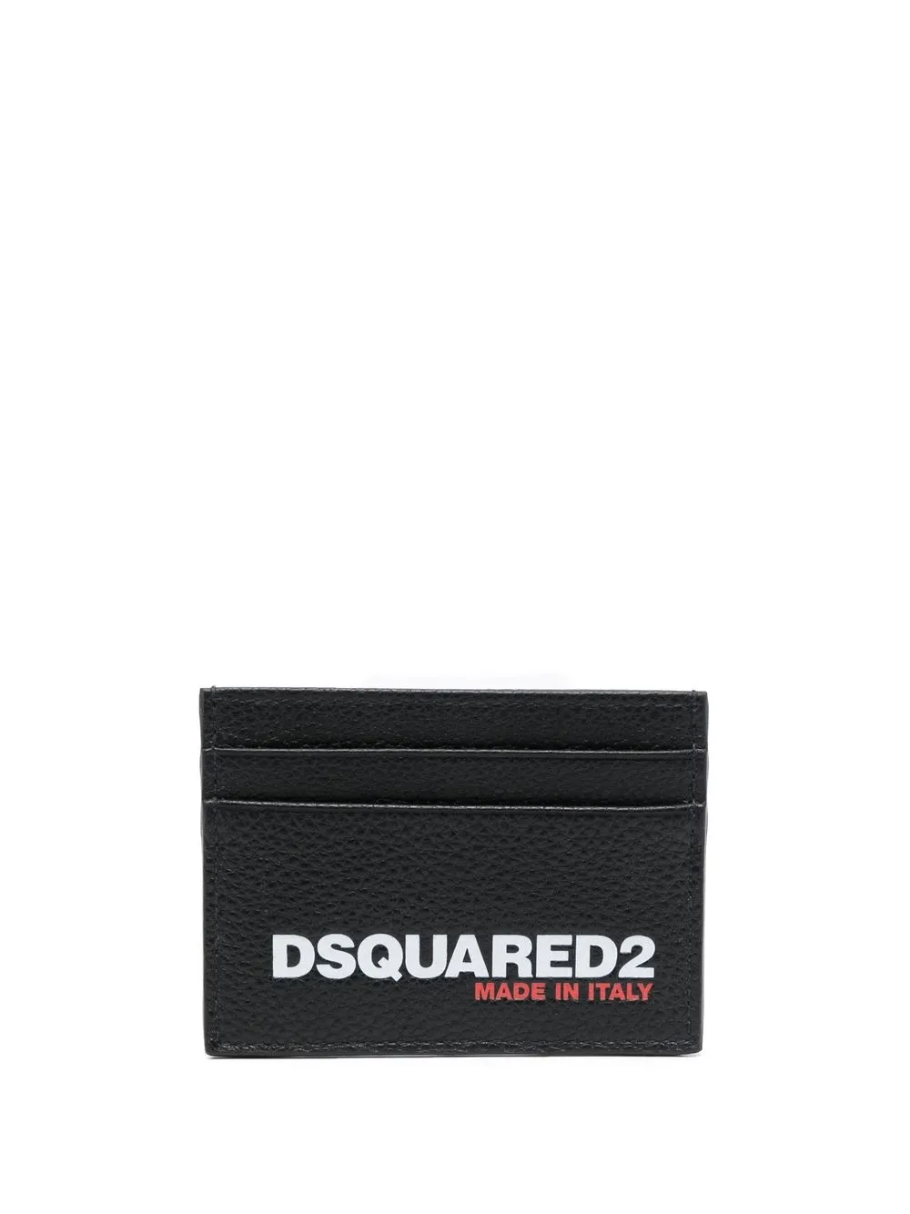 

Кожаный картхолдер с логотипом DSQUARED2, черный