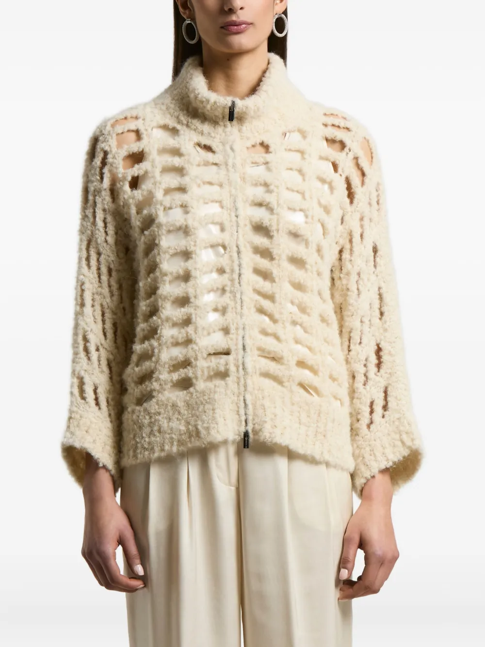 

Кардиган с геометрическими вырезами Peserico, нейтральный