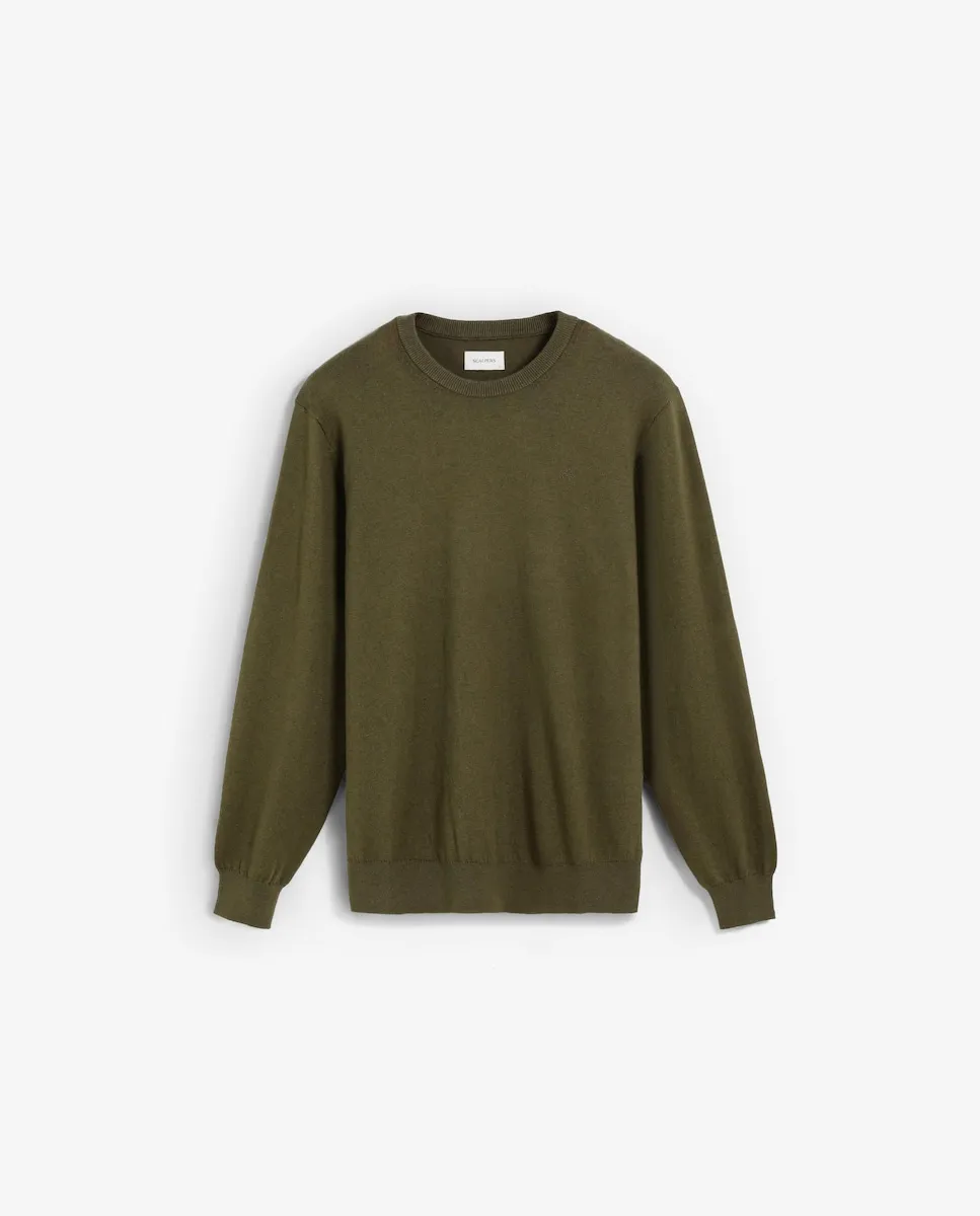 

Мужской шерстяной свитер с круглым вырезом Scalpers, хаки