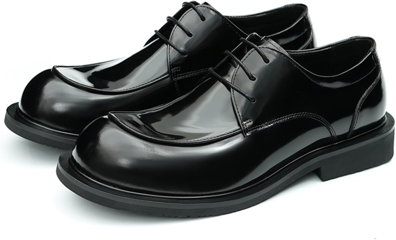 

Мужские дерби - верх из телячьей кожи, дышащая подкладка из свиной кожи и мягкая резиновая подошва для максимального комфорта и универсального стиля. Деловые, повседневные, свадебные и праздничные мужские туфли Neweyesee, черный