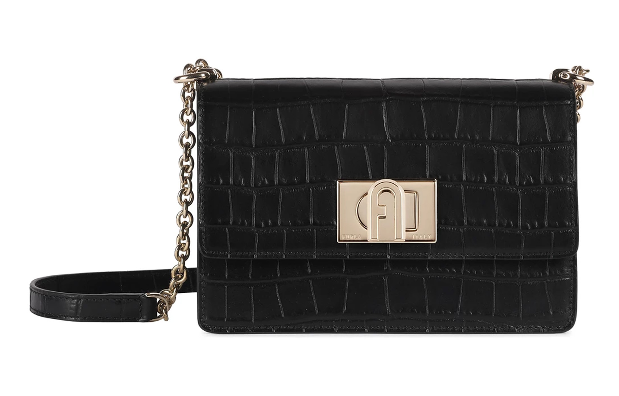 

Коллекция 1927 Кожаная сумка через плечо, мини кроссбоди для женщин черный Furla, Set (Bag+Dust Bag)