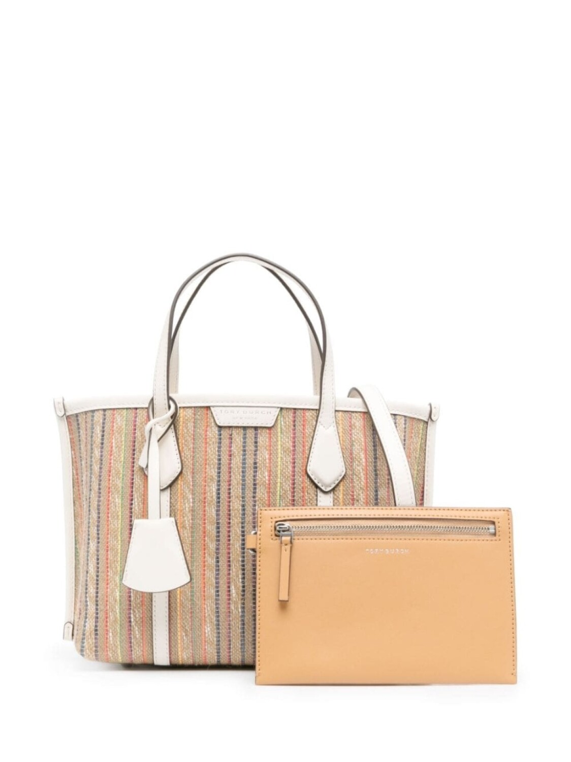 

Tory Burch маленькая сумка-тоут Perry из рафии, нейтральный цвет