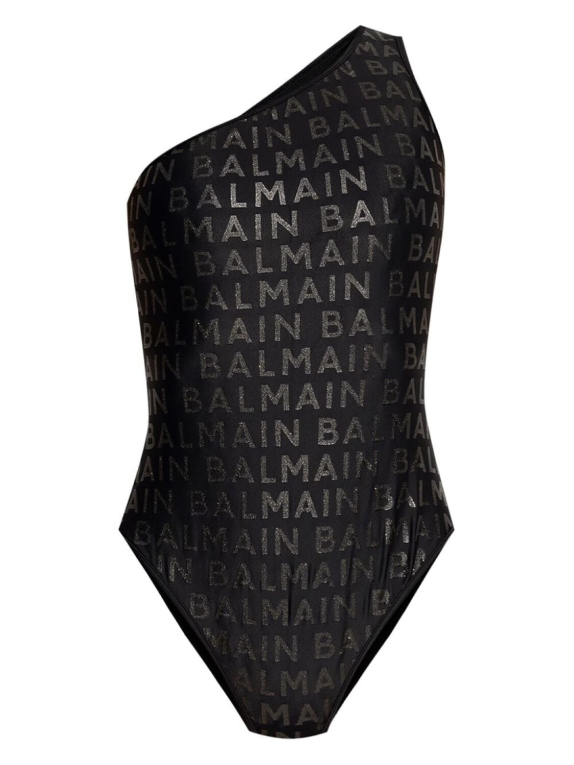 

Balmain купальник на одно плечо с принтом логотипа, черный