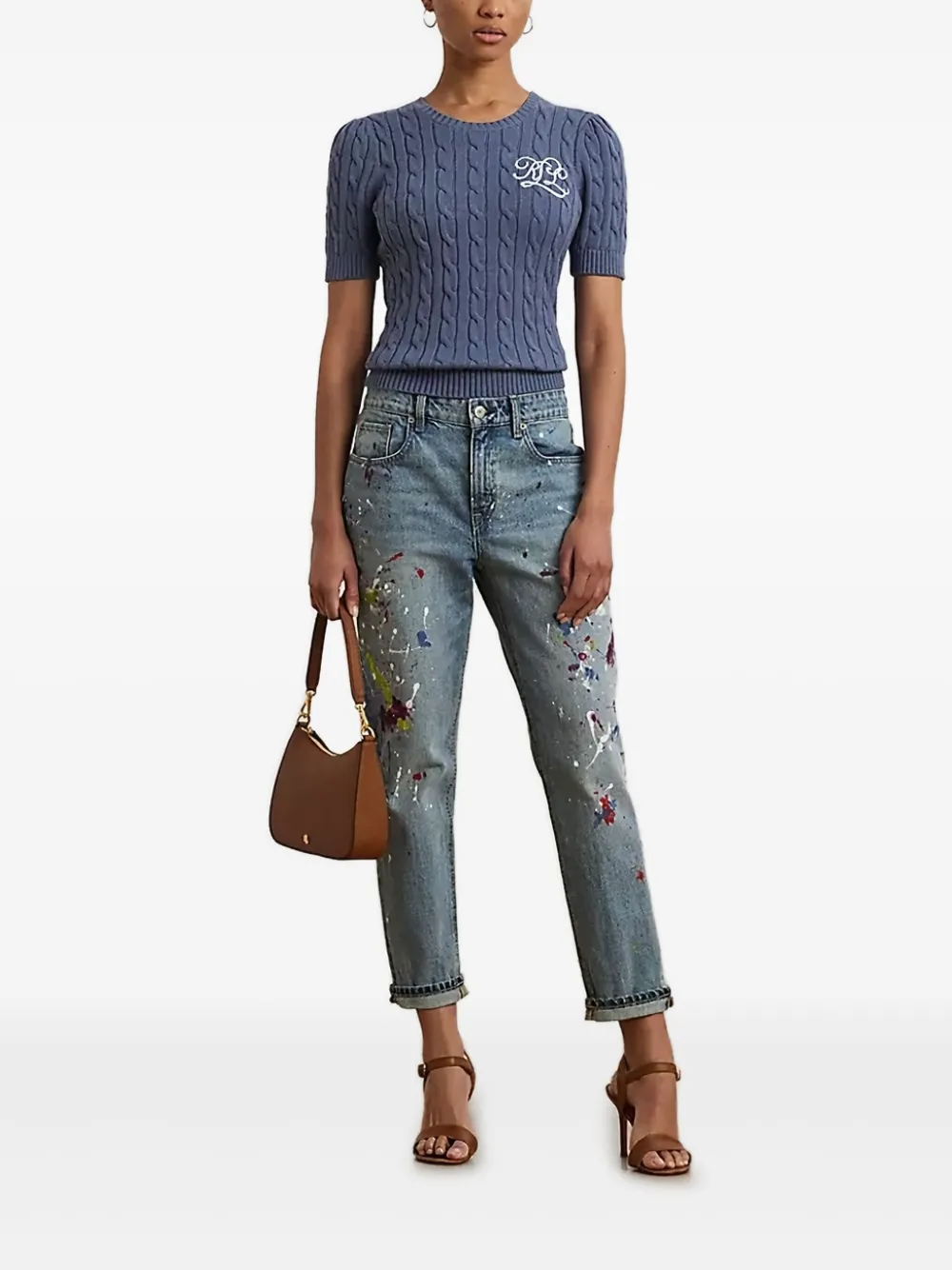 

Свитер фактурной вязки Lauren Ralph Lauren, синий