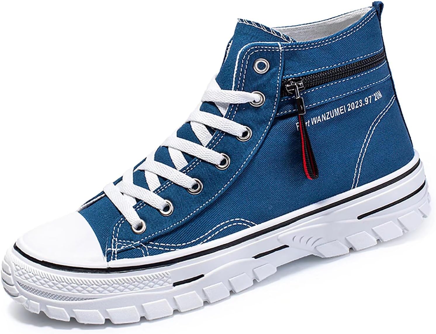 

Мужские высокие кеды из ткани, повседневные удобные обувь для ходьбы, модные кроссовки для скейтборда с мягкой подошвой Terbofin, синий