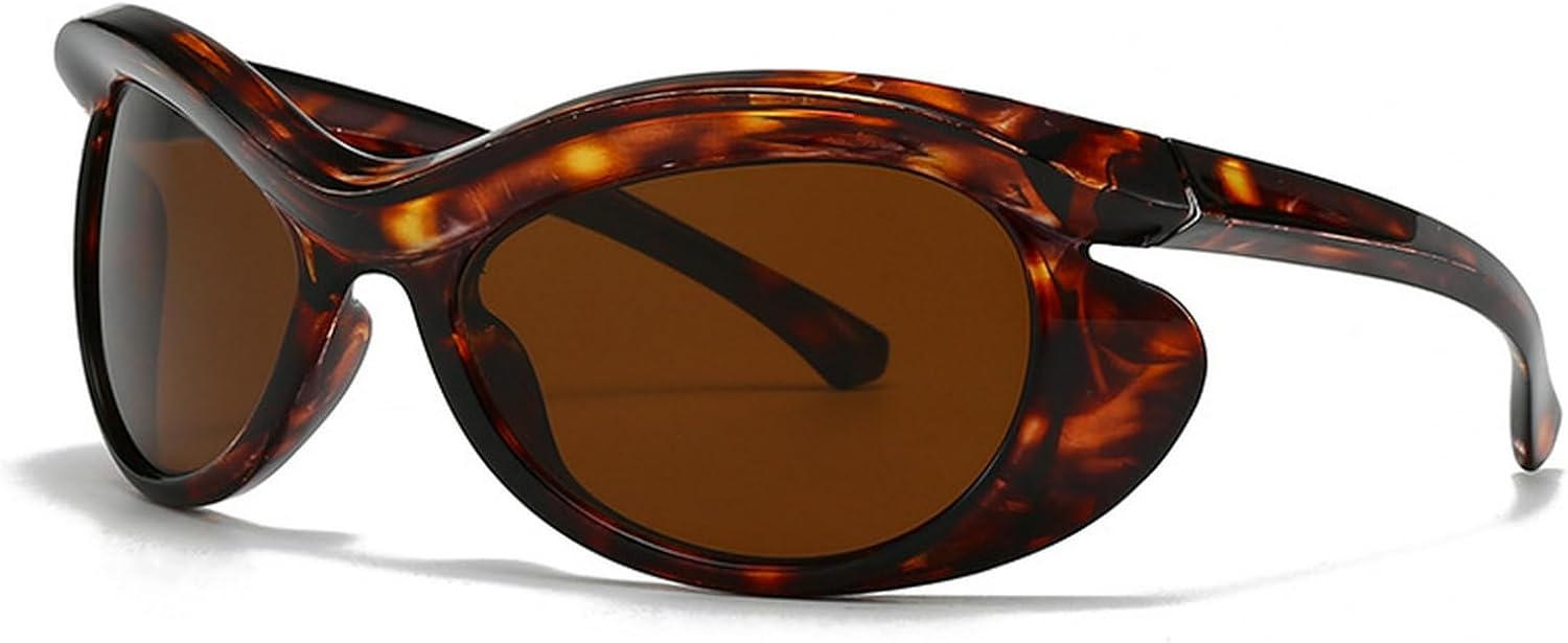 

Крупные солнцезащитные очки «кошачий глаз» для мужчин и женщин, модные солнцезащитные очки обтекаемой формы, солнцезащитные очки в стиле Y2K, женские модные спортивные очки mincl, C6