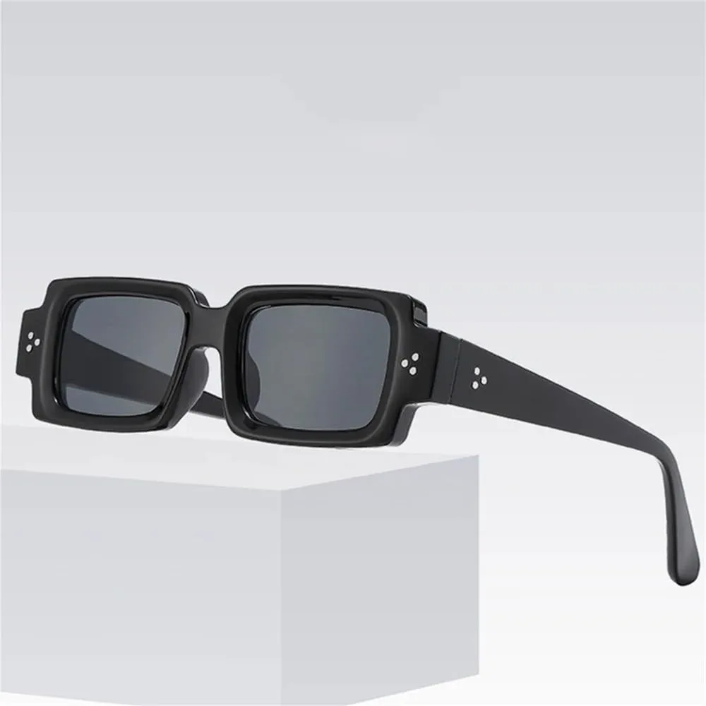 

Маленькие солнцезащитные очки для мужчин с заклепками, синие, с защитой от УФ-излучения UV400, женские очки с прозрачными линзами, оправа DSVIGF, Green Black