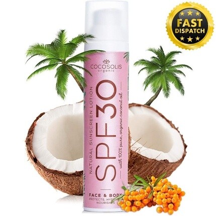 

Натуральный солнцезащитный лосьон для лица и тела Spf30 100 мл, Cocosolis