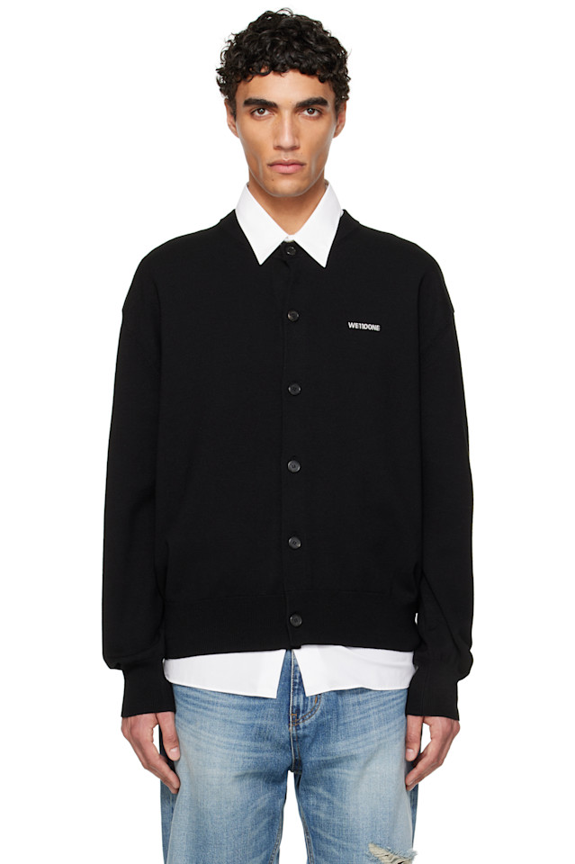 

Кардиган с вязкой логотипом We11Done, черный