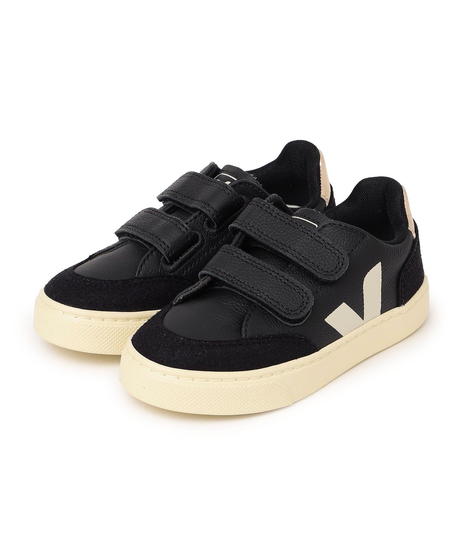 Кроссовки VEJA:V-12 Хромобезопасная кожа Ships Kids, black