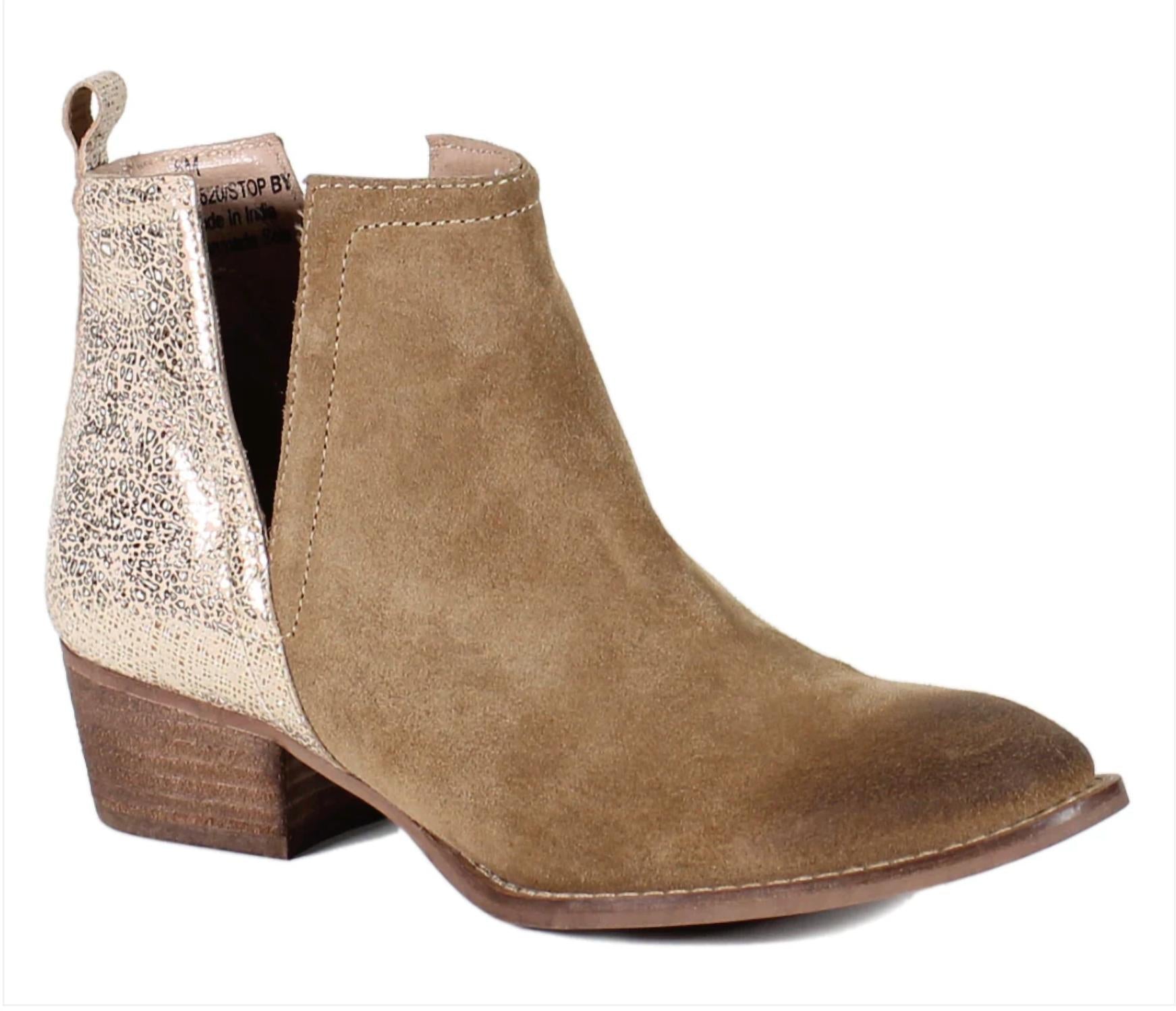 Ботинки Stop By Metallic Leather из верблюжьей замши/бежевого цвета DIBA True