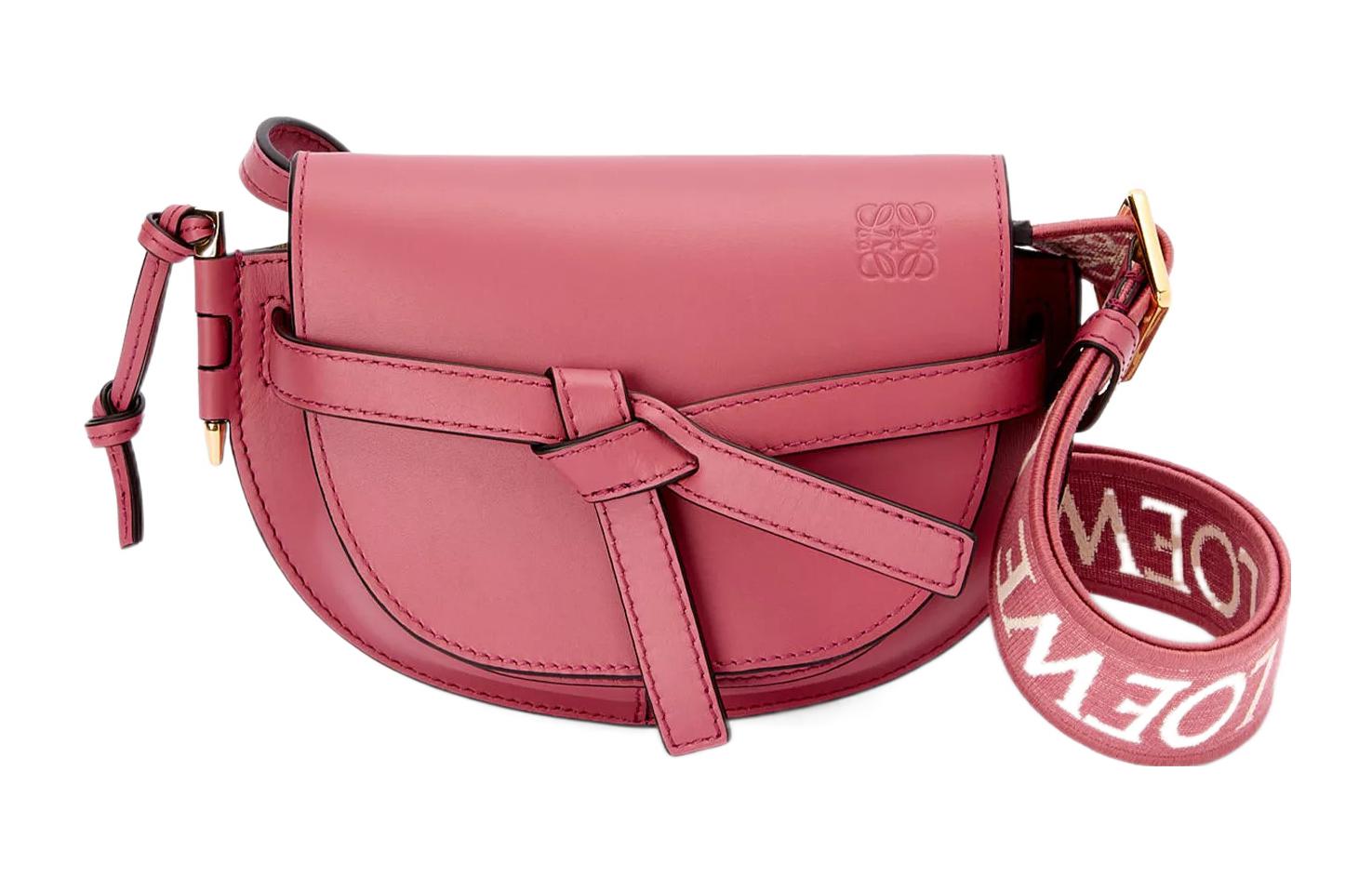 

LOEWE Мягкая кожаная сумка через плечо мини женская розово-красная