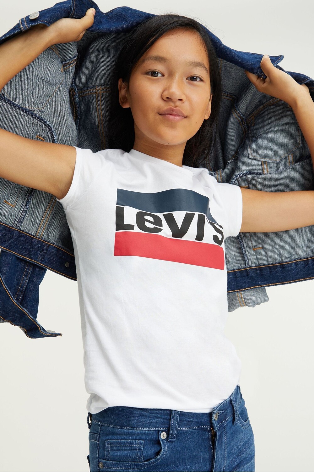 

Детская спортивная футболка с логотипом Levi's, белый