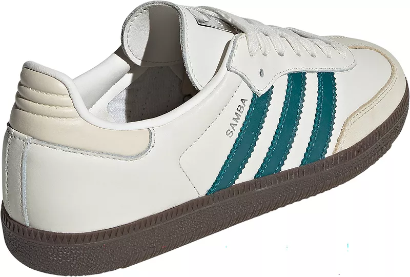 Женские кроссовки Adidas Samba OG, белый/бирюзовый — фото 4