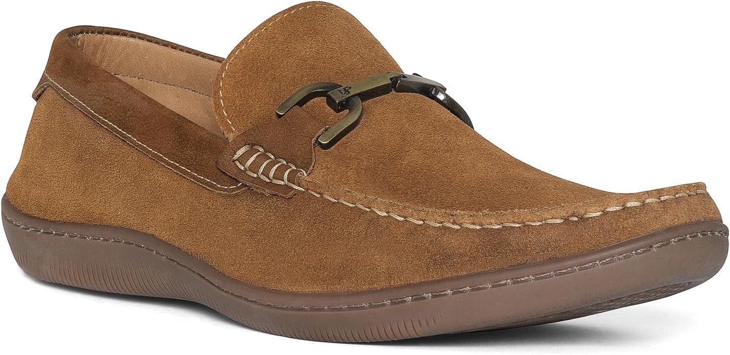 Мужские лоферы Donald Pliner London Slip-On - каблук 3 см, классические туфли для мужчин, стелька с эффектом памяти, мужские туфли, удобные классические туфли Donald J Pliner, Saddle - Suede — фото 2