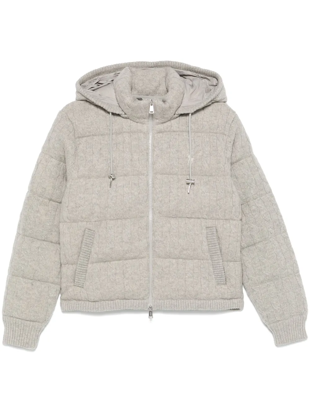 

Пуховик фактурной вязки POLO RALPH LAUREN, серый
