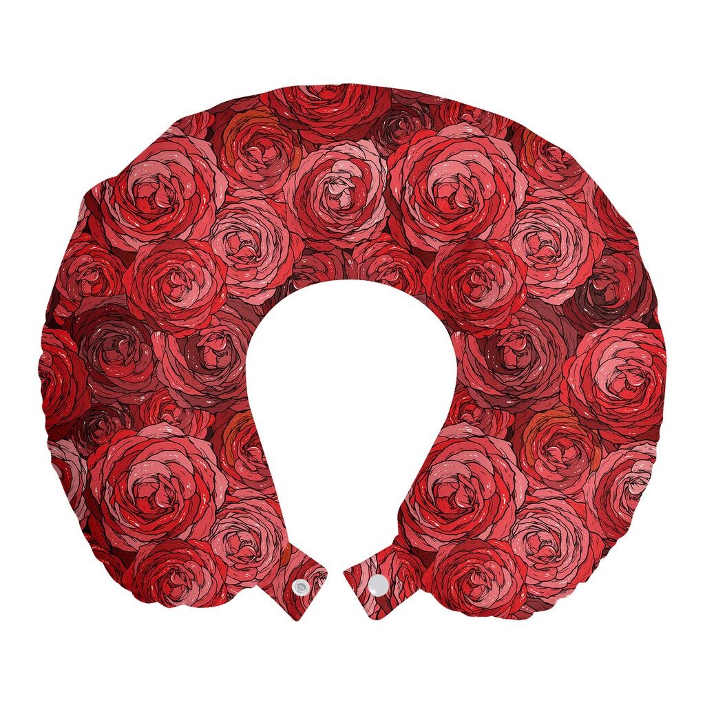 

ABAKUHAUS Roses дорожная подушка для шеи, лепестки в теплой цветовой гамме, пенопластовый дорожный предмет для самолета и автомобиля, 30х30 см, разноцветный