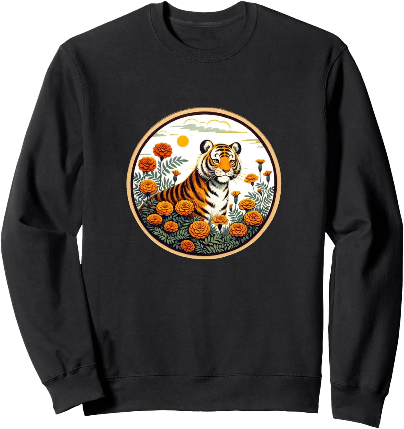 

Толстовка с изображением тигра в стиле ретро Tiger Lovers Illustration Bubb, черный