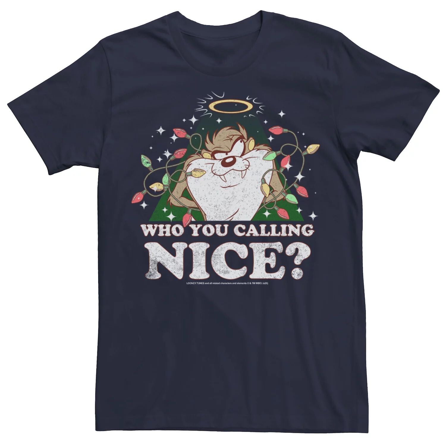 

Мужская футболка Looney Tunes Christmas Taz Who You Calling Nice Licensed Character