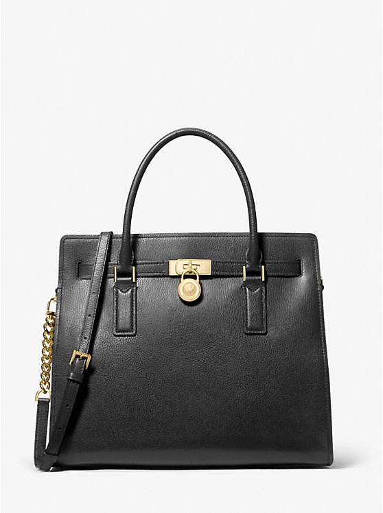 

Большая кожаная сумка Hamilton Moderne Michael Kors, черный