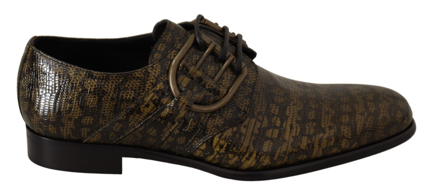 

Изысканные зеленые туфли дерби из кожи ящерицы Dolce & Gabbana
