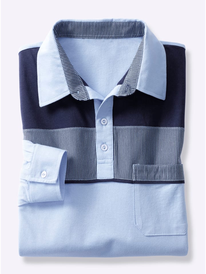 

Рубашка-поло с длинными рукавами цвета сине-морской WITT WEIDEN, Синий, Рубашка-поло с длинными рукавами цвета сине-морской WITT WEIDEN