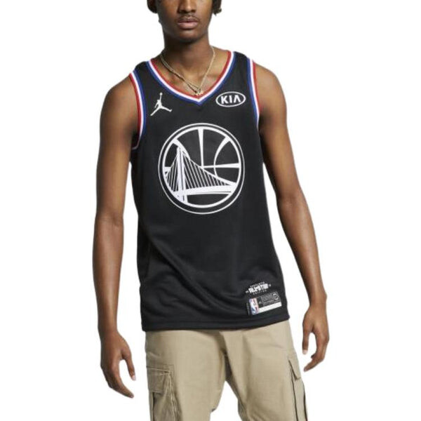 Майка Air Jordan x NBA Golden State Warriors 2019 Jerseys 'Stephen Curry 30', черный — фото 3