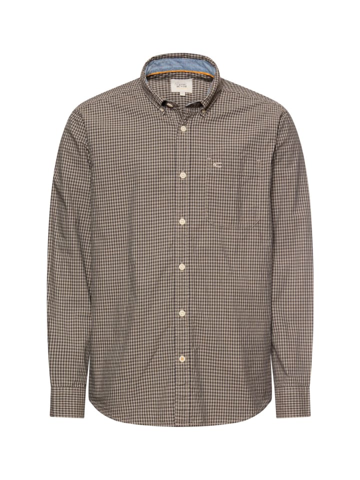 

Camel Active Рубашка с длинными рукавами и нагрудным карманом оливково-зеленого цвета