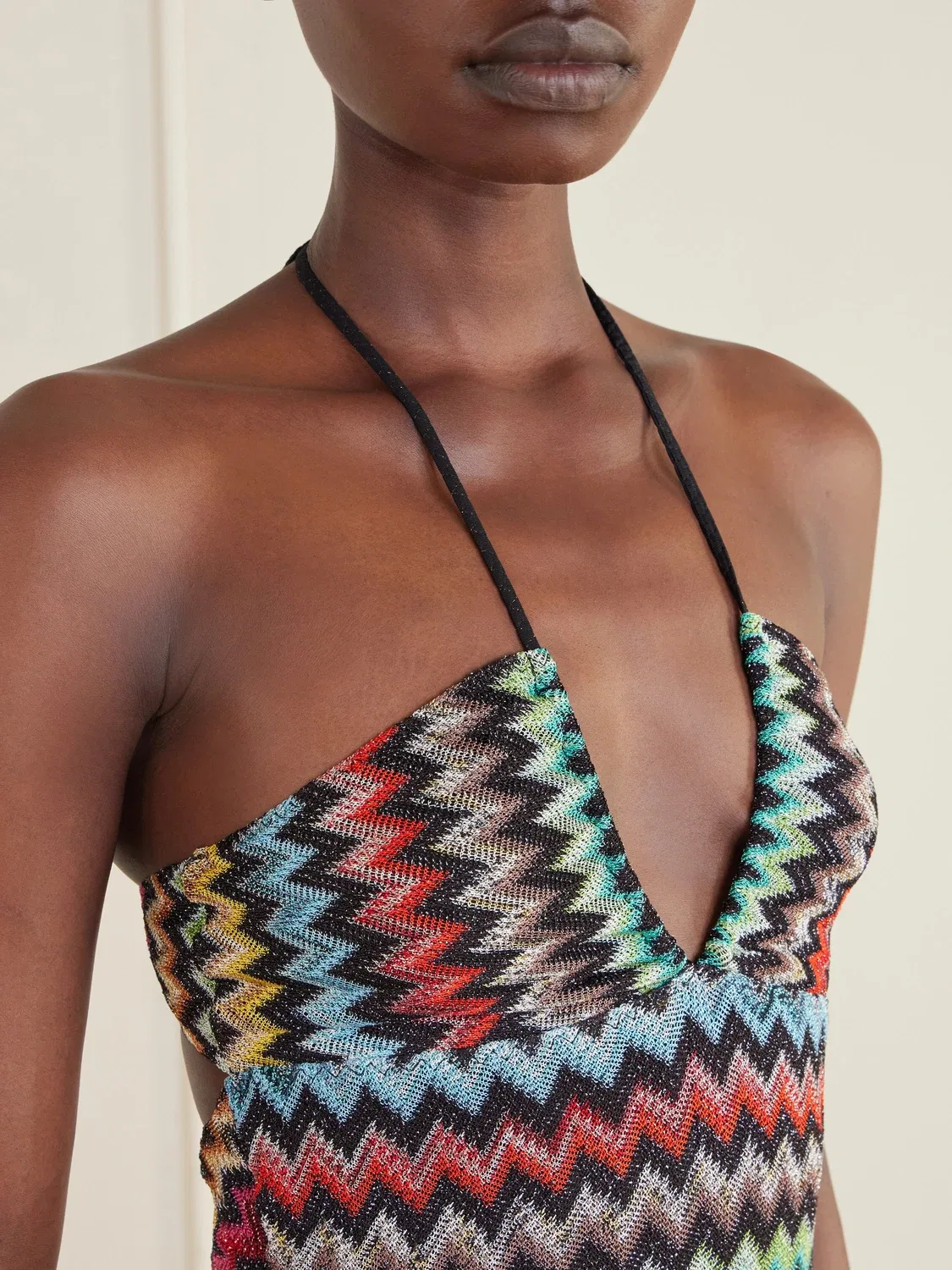 Полосатый купальник из металлизированной пряжи, связанный крючком Missoni, мультицвет — фото 4