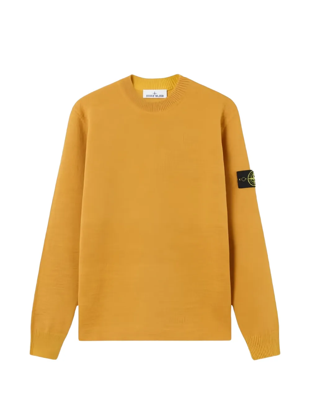 

Свитер с круглым вырезом и нашивкой-логотипом Stone Island, желтый