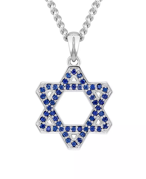 

Мужской кулон «Звезда Давида» с синей шпинелью из стерлингового серебра Vincero, blue