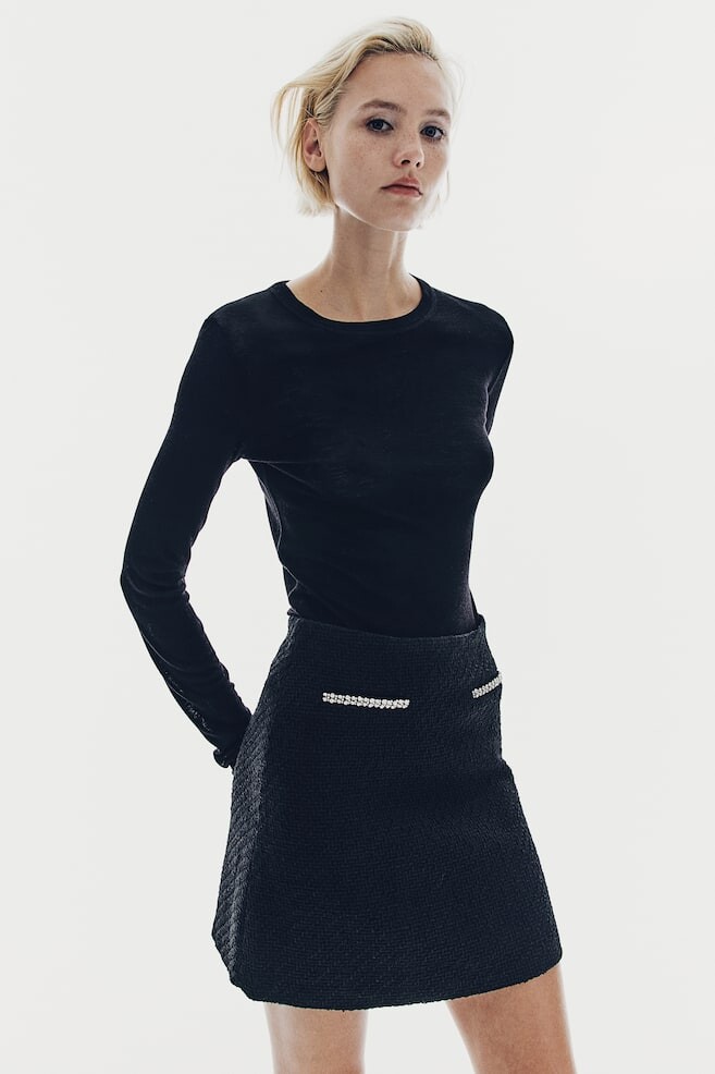 

Мини юбка букле H&M, черный