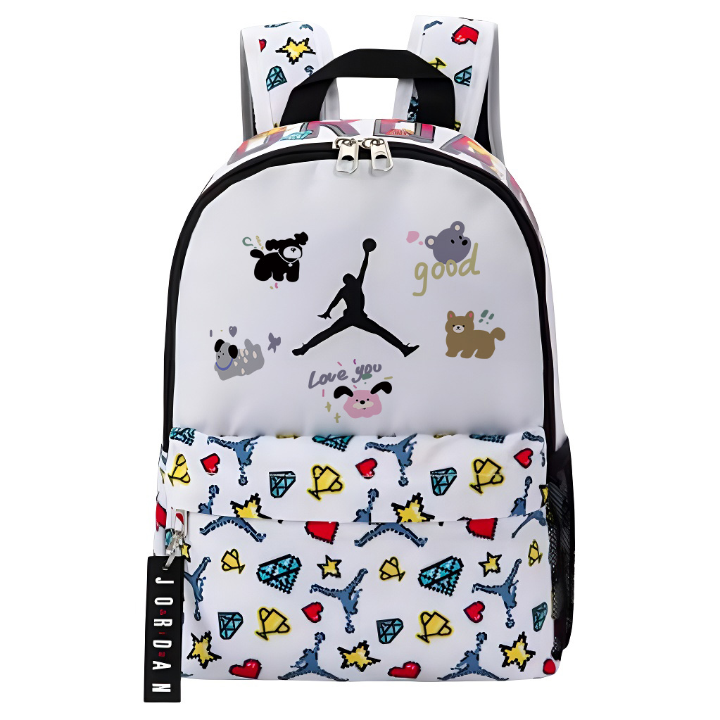 

Jordan Полиэстеровый рюкзак женский белый, Cartoon Puppy