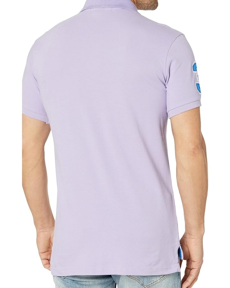 

Поло U.S. POLO ASSN. Slim Fit Big Horse Polo with Stripe Collar, лавандовый