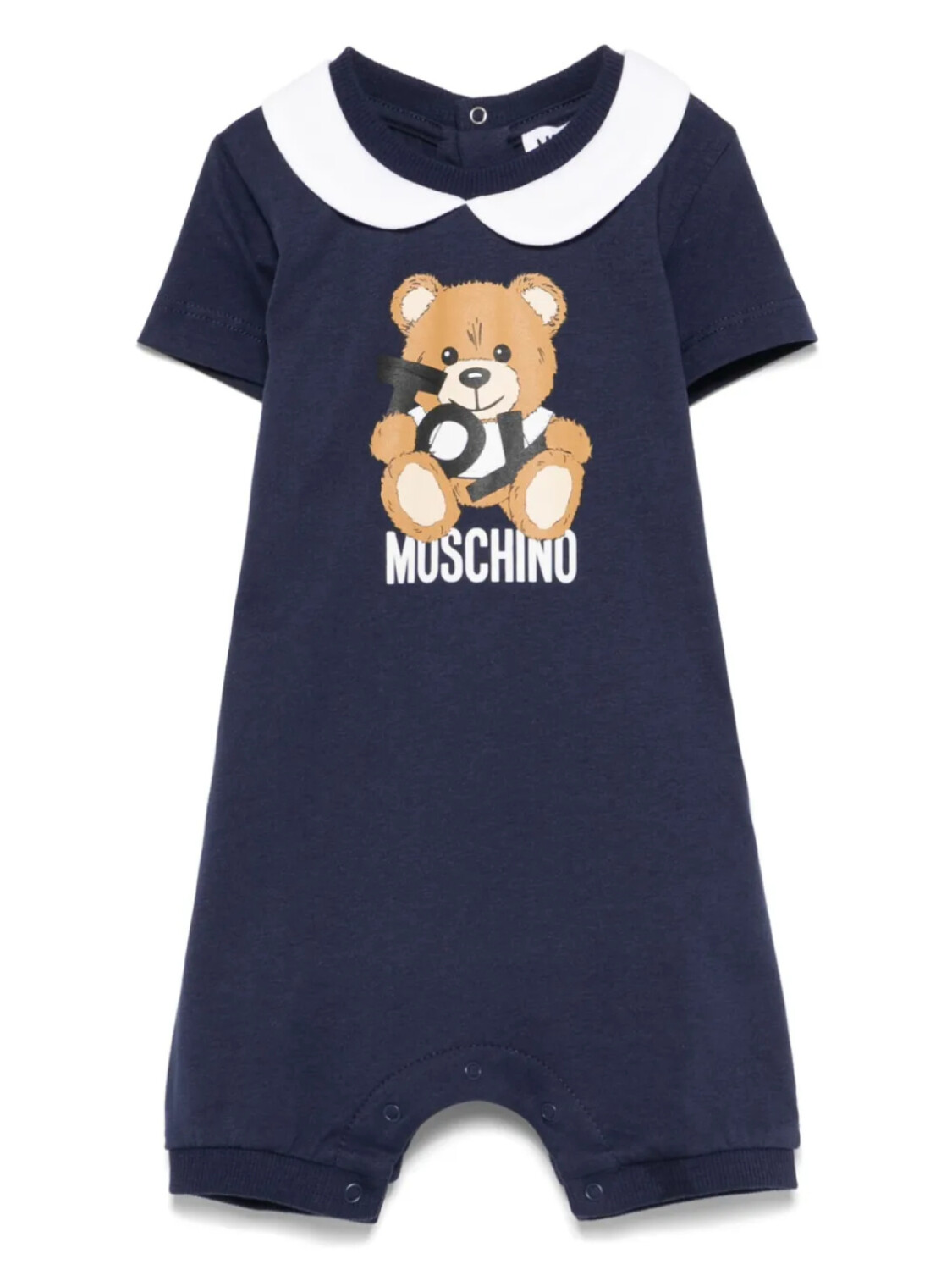 

Moschino Kids Leo Teddy-принт комбинезон, синий