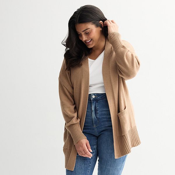 

Кардиган длинный с открытой передней частью Plus size Sonoma Goods For Life, Dani Khaki
