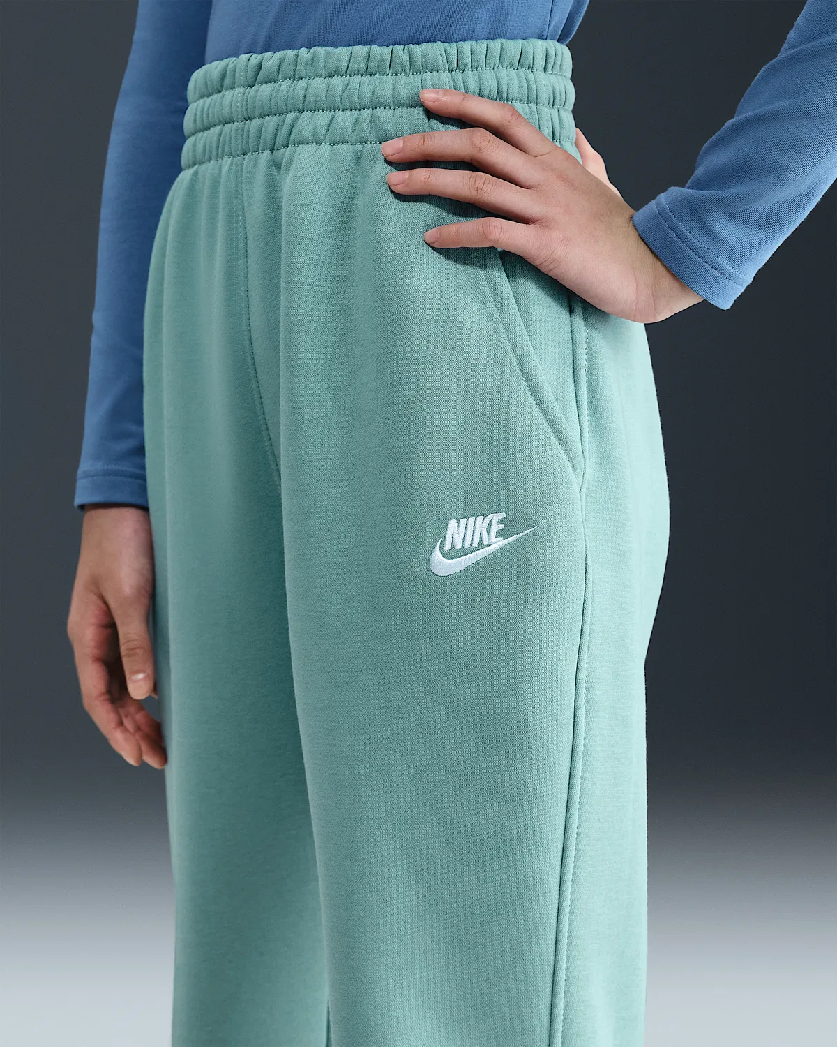Детские свободные штаны Nike Sportswear Club Fleece, Cannon/Cannon/White — фото 2