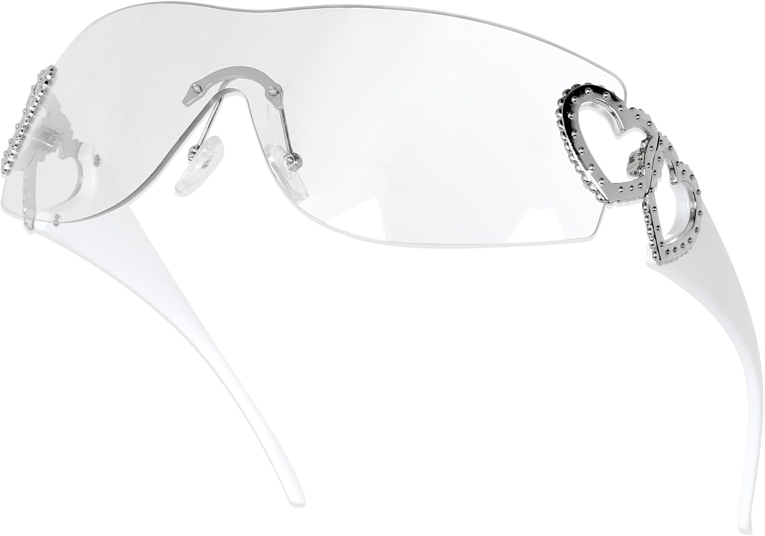 

Солнцезащитные очки Marrywindix Y2K без оправы, модель Shield Wrap Around, модные солнцезащитные очки в стиле 2000-х, увеличенного размера, для женщин и мужчин, Silvery