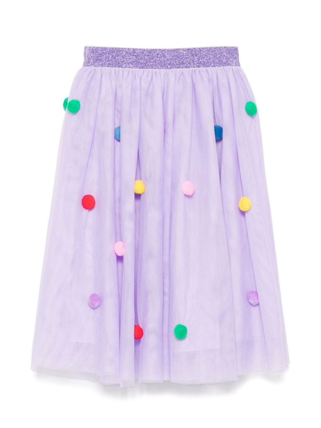 Stella McCartney Kids юбка с помпонами, фиолетовый — фото 2