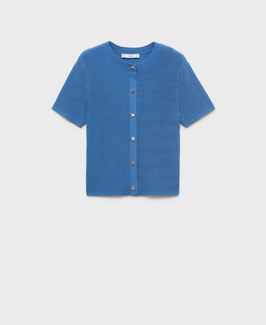 

Женский вязаный кардиган с короткими рукавами MANGO, Vibrant Blue