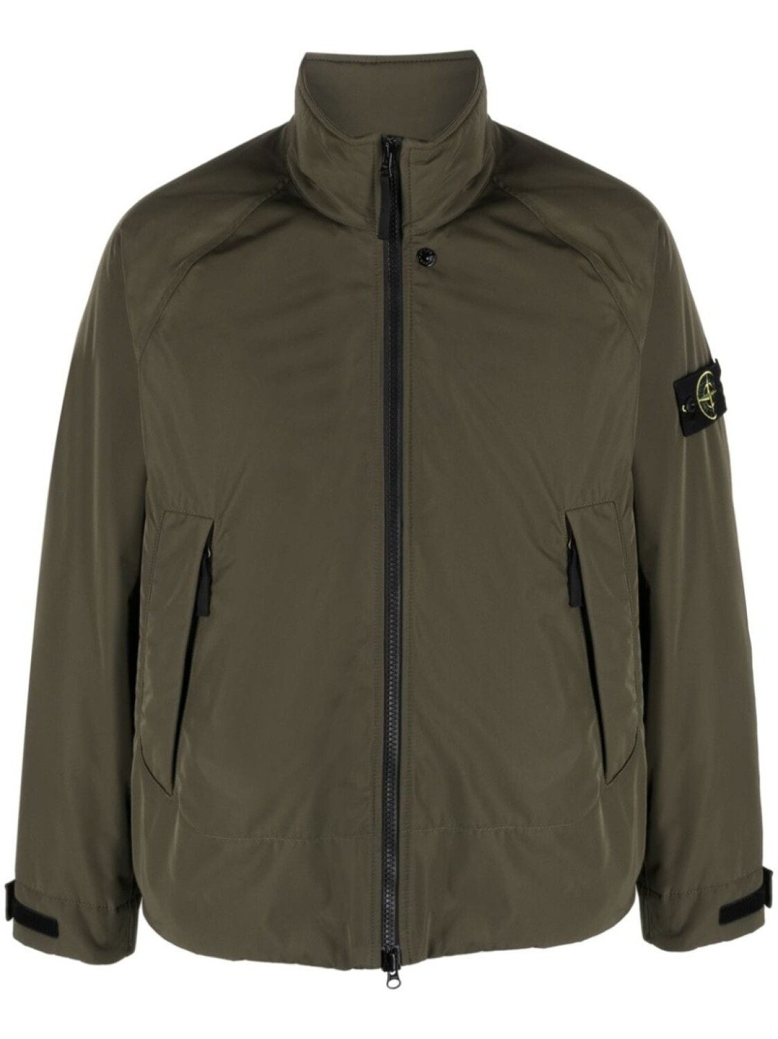 

Stone Island Compass-motif zip-up windbreaker, зеленый