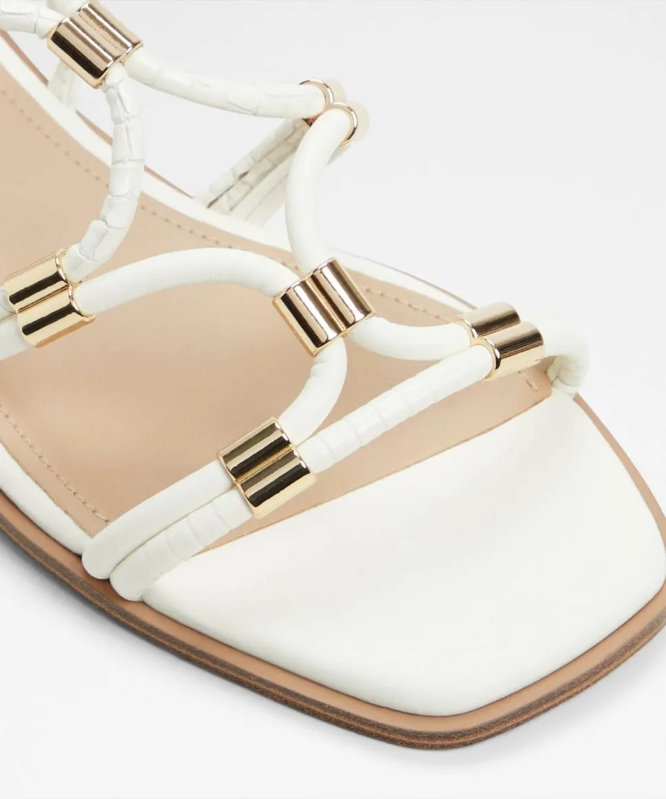 Женские сандалии на плоской подошве с квадратным носком Aldo, белый — фото 3